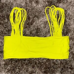 Aila Blue Limeade Chartreuse Neon Sample Sale Bandeau Bikini Top Size Small